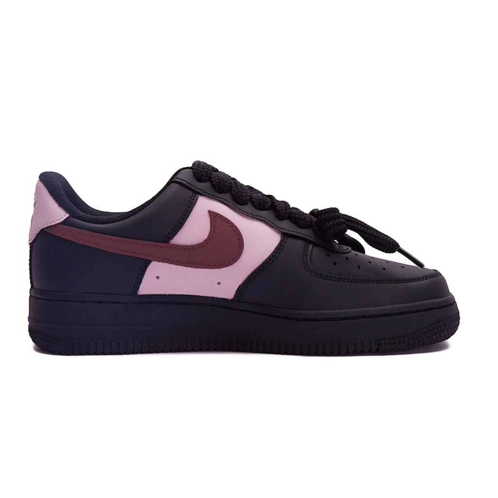 Nike Air Force 1 Slip Resistant Abrasion Resistant Low top Skateboard Shoes Women's Black Pink DD8959-001(Team15-)
