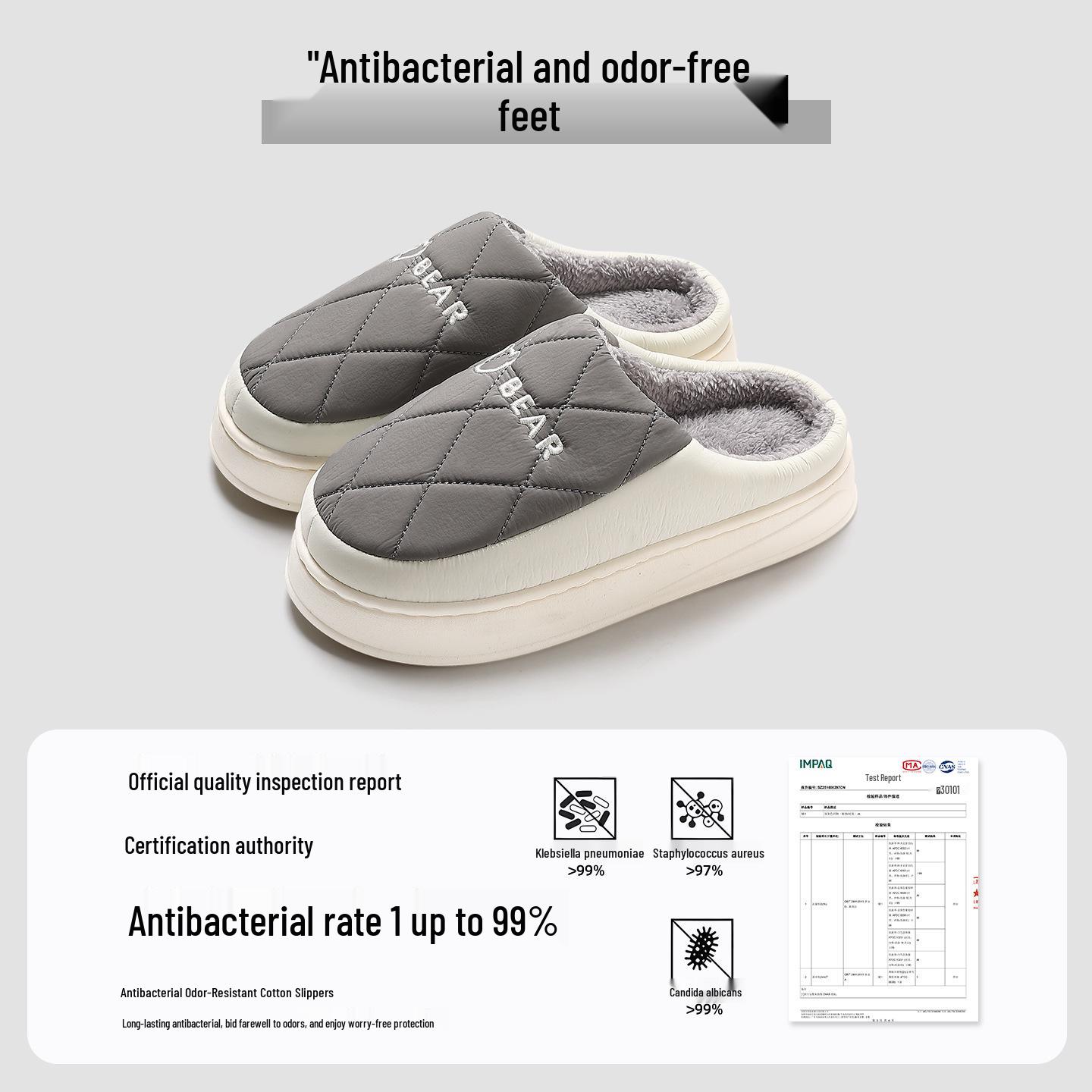 

Мужские и женские водонепроницаемые нескользящие плюшевые тапочки - Теплый хлопок для домашнего использования, Большие размеры в наличии для осени и зимы 44-45 fits 43-44