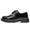 White line 1 low-top small leather shoes women's genuine leather large-size round head men's couple casual tooling shoes