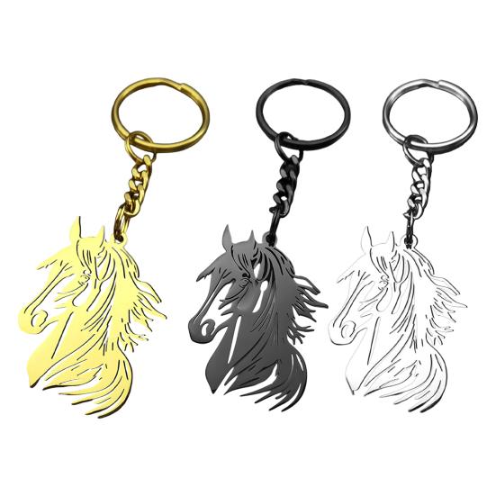 Keychain Hollow Horse Head Charm Key Chain Decorative Good Luck Key Holder Backpacks Handbags Car Key Accessories
