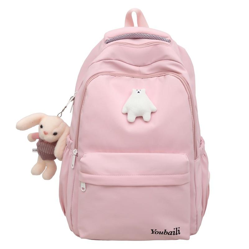 Plecak dla uczennicy gimnazjum, damski plecak w jednolitym kolorze