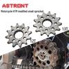 Forged Chrome-Manganese-Titanium 12T/13T Sprocket for Off-Road KTM Motorcycles.