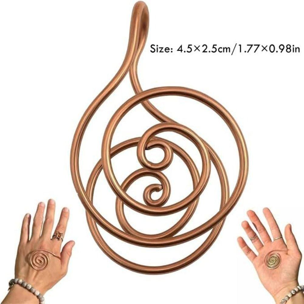 Portable Copper Palm Ring Reiki Energy Spiral Hand Ring  for Meditation & Energy Healing