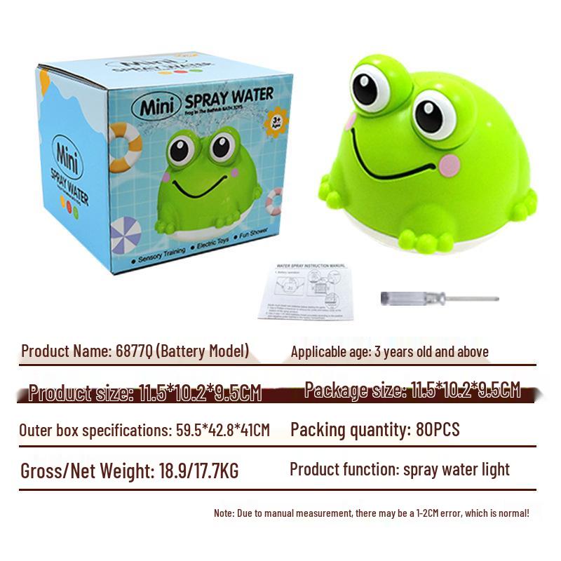 Automatic Induction Frog Spraying Bath Toy with Rotating Light