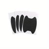4 Universal Carbon Fiber Car Door Handle Protectors - Scratch Resistant Adhesive Film
