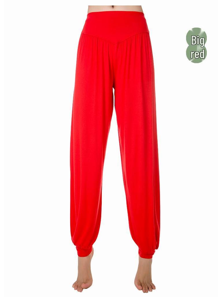 Dámské modální harémové kalhoty s širokými nohavicemi na jógu: Dlouhé, pohodlné taneční/sportovní sukně-kalhoty