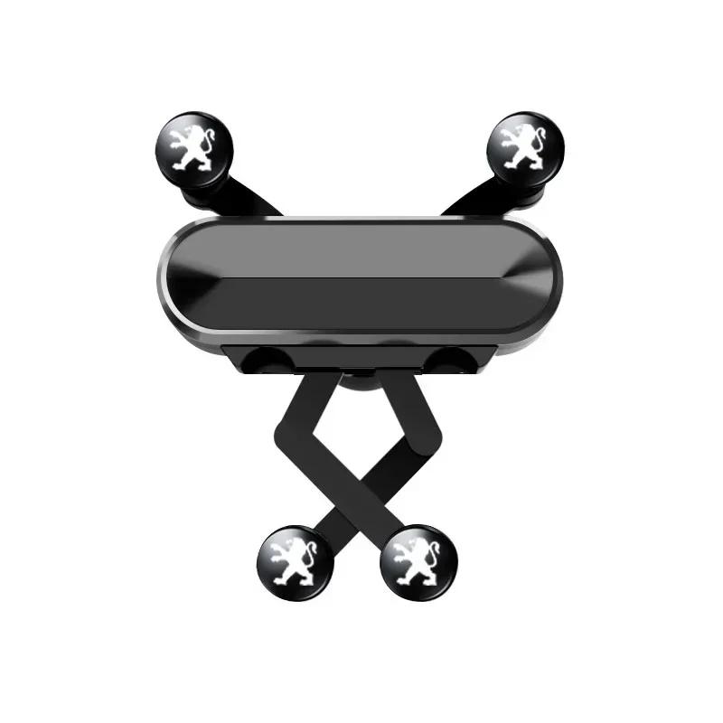 

Автомобильный держатель для телефона с зажимом на вентиляционное отверстие, подставка для смартфона, гравитационное крепление для Peugeot 206 207 307 3008 2008 308 407 408 508 301 208 чёрный