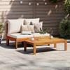 2 Seater Garden Sofa Without Armrests with Cushions Solid Acacia Wood