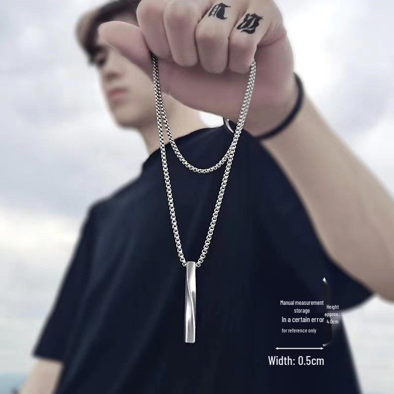 Minimalist Personalized Titanium Steel Spiral Necklace - Trendy Hip Hop Style
