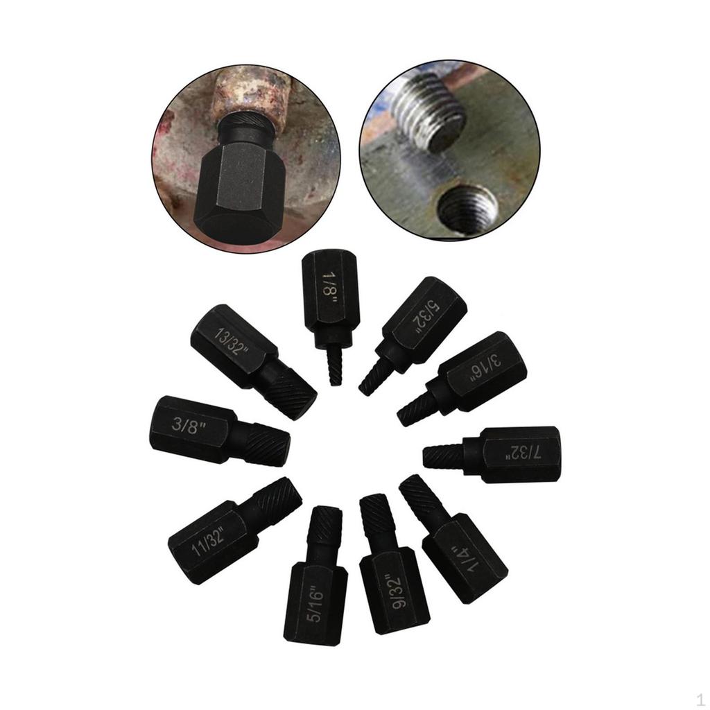 10 Pieces Steel Damaged Screw Extractor Easy Out Demolition Tools Gifts for Men and Women Removing