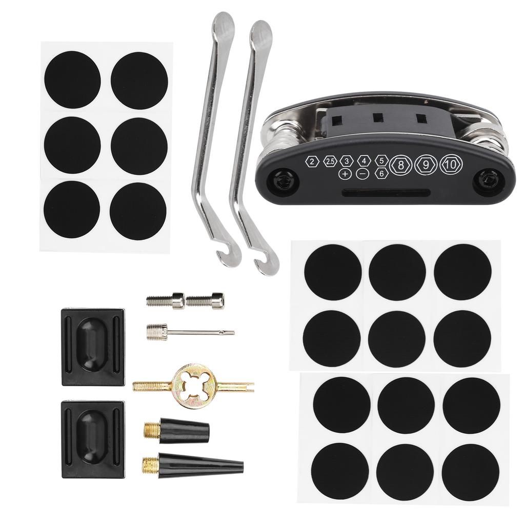 Zestaw do naprawy opon rowerowych Przenośna torba Łyżka do opon 16 w 1 Wielofunkcyjna torba na narzędzia rowerowe