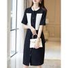 Women's Summer Color-Block A-Line Midi Dress
