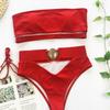 Women's Metal Buckle Bandeau Bandage Bikini - Style 2043