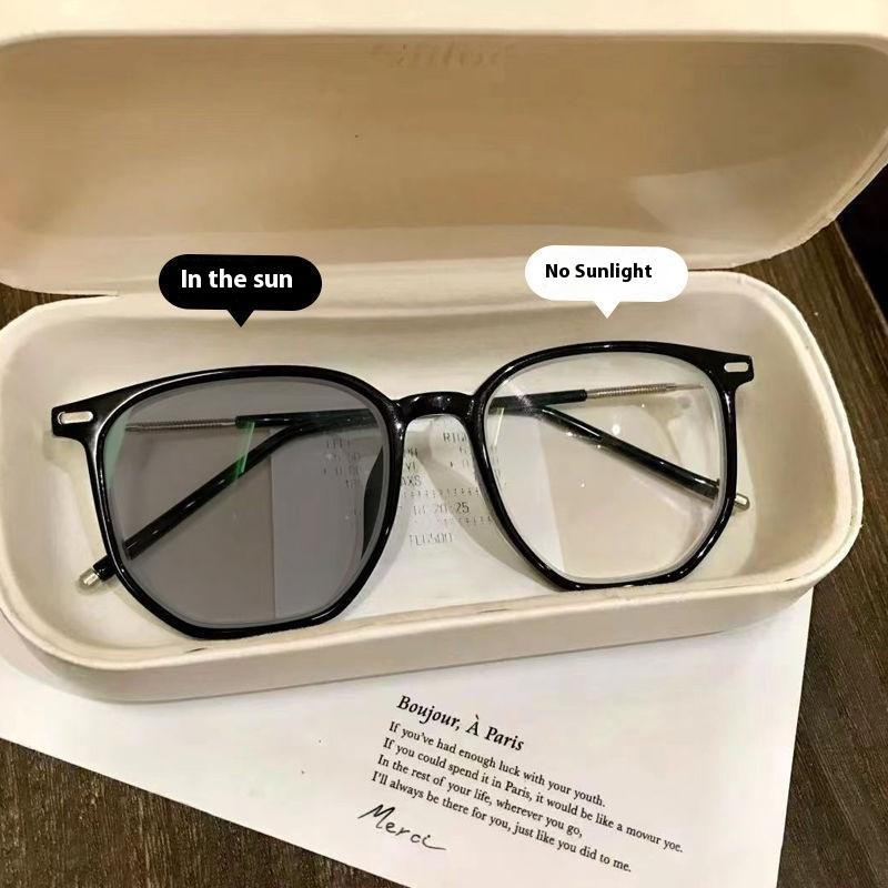 Myopia Glasses Photosensitive Discoloration Sunglasses Anti-blue Light