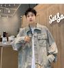 Men's Winter Lambswool Denim Jacket - Trendy American Style, Thickened with Velvet for Warmth, Hong Kong Inspired Fashion.