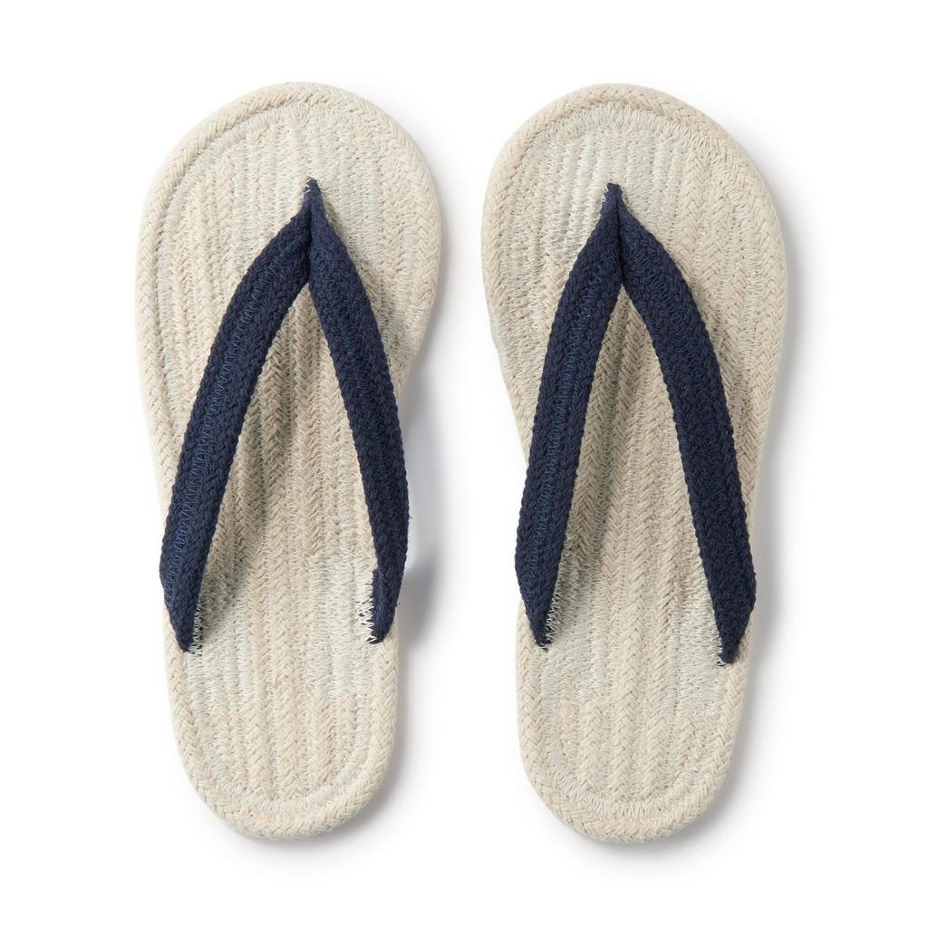 MUJI Room Sandals with Size S Natural and 76618553 Thongs, (Sizes 22-23.5cm), Navy,