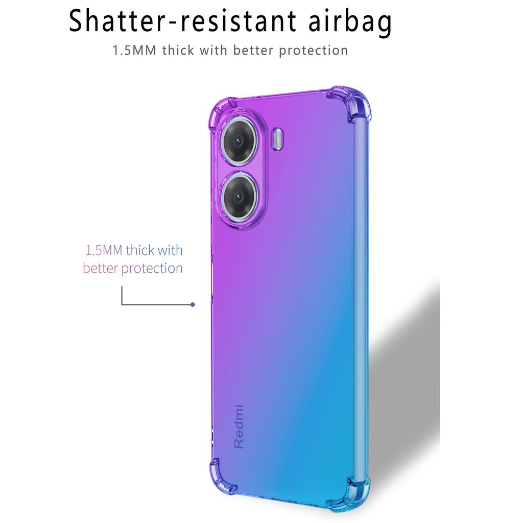 Four-corners Shockproof Gradient TPU Case for Xiaomi Poco X8 Pro Max Protective Clear Cover Fundas Coque Capa