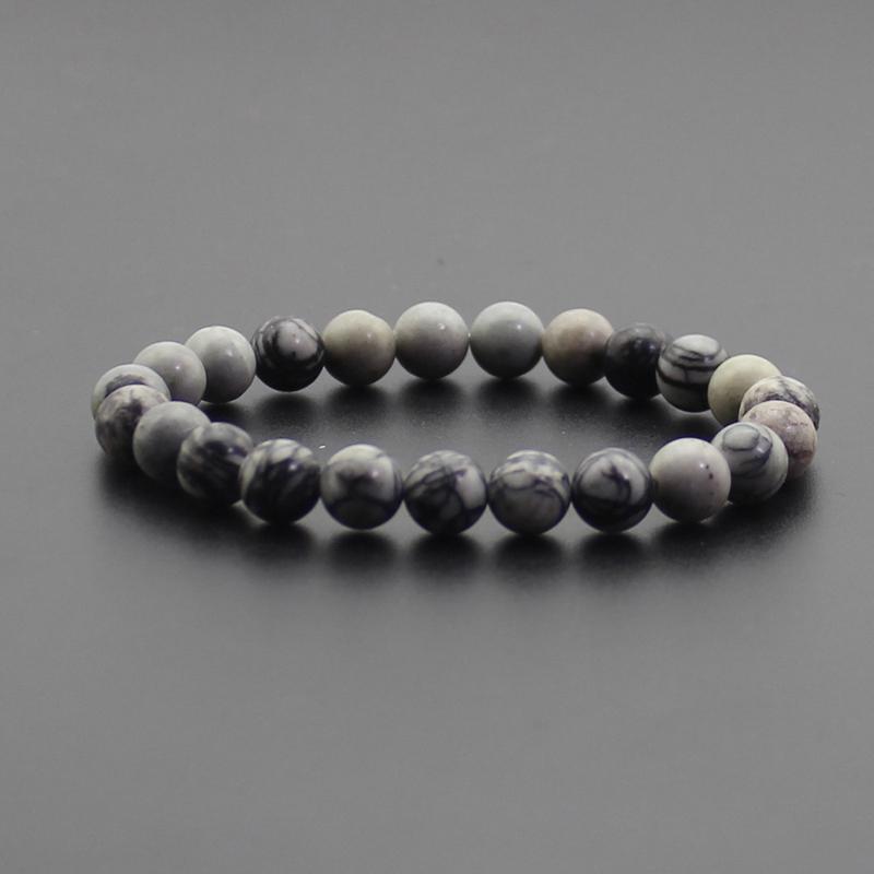 Beaded Bracelet 8mm Natural Stone Beads Black Onyx Lava Tiger Eye Agate Quartz Healing Energy For Women Men Yoga Chakra Jewelry