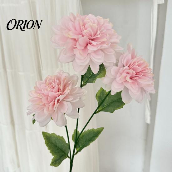 Artificial Dahlia Bouquets 3 Head Flowers, Realistic Silk Fabric Floral Arrangement, Props for Photography Adjustable Fake Flowers Home Decor Wedding