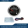 ELING 52mm Oil Pressure Gauge 0-5Bar 0-75Psi 0-10Bar 0-145Psi with 8 Colors Backlight and Light Alarm for Van Ships Motorcycle
