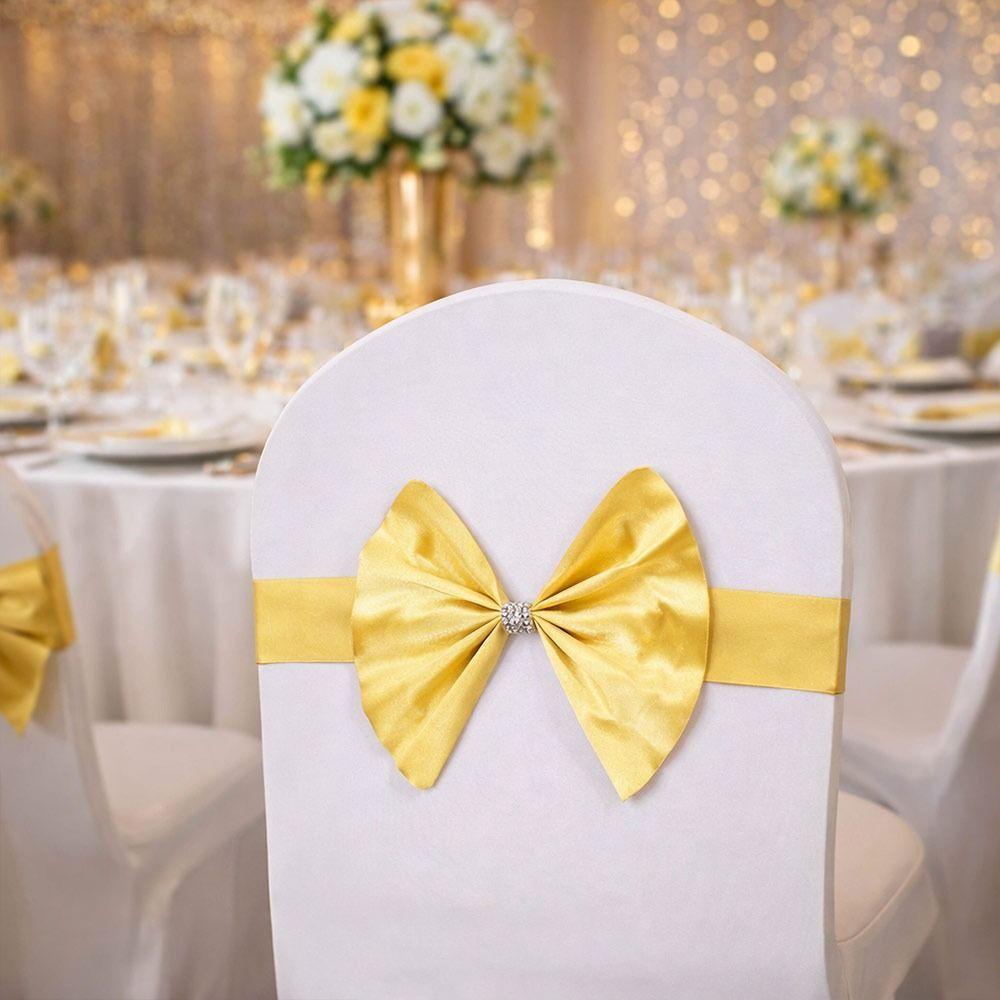 Soft Chair Sashes Band Wedding Chair Ribbon For Wedding Party Hotel Banquet Event Decoration