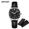 Fashion Sanda 1140 Top Brand Quartz Watch Simple Waterproof Leather Belt Women's Night Light Trendy Wristwatches For Ladies