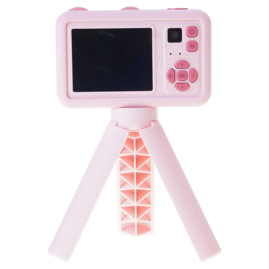Childrens Digital Camera Adorable Bear Design Double Lens Photography Detachable Stand Simple Interface