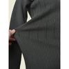 Fashion Style Metal Buckle Sunken Stripe Silm Long Sleeves Knitting Dress Autumn Sexy Sheath Bottom Long Dress