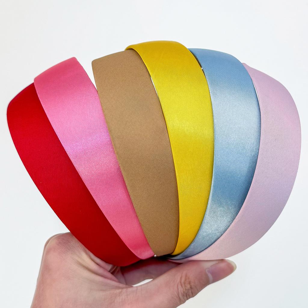 6/12 Cute Girls Satin Headbands Women DIY Handmade Hairbands for Bows Flower Girls Headbands Kids Children Hair Accessories