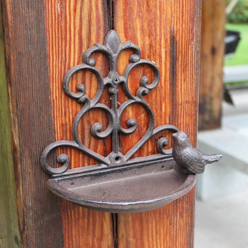 European Bird-shaped Ornaments Vintage Cast Iron Crafts Bird Feeders Home Garden Wall Storage Key Box