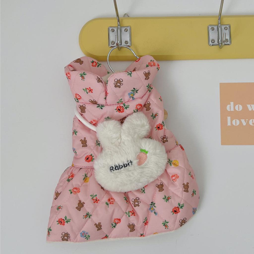 Herbst und Winter Hundekleid Niedliches Kaninchen Haustier Teddybären VIP Pommerschen Katze Schnauzer Kleiner Hund Hund Malteser Kleidung Rock