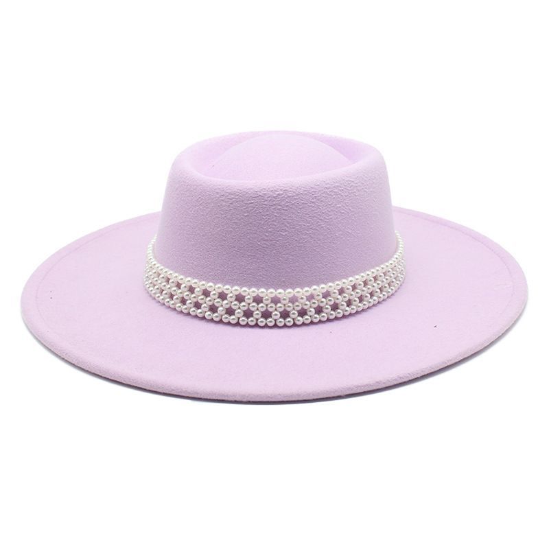 New Autumn and Winter Hepburn Style Dome Concave and Convex Top Big Brim Female British Men Woolen Felt Hat Cashmere Top Hat Hat