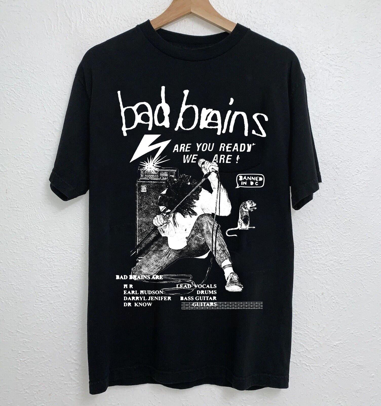 NEW Classic Bad Brains Band Short Sleeve Black All Size Shirt XL