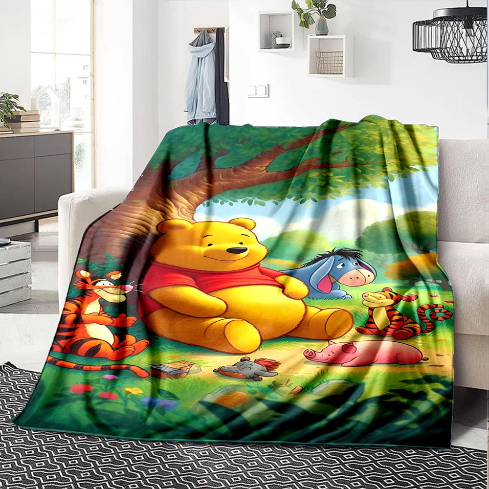 1pc Winnie Pooh Tigger flannel Blanket for Super Soft Cute Comfort Blanket for Travel Bedding Couch Sofa Blanket Y73048