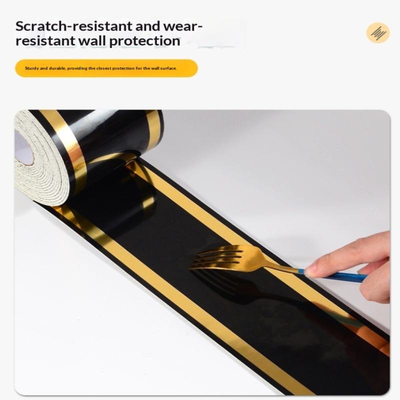 Self-Adhesive Skirting Wall Stickers 5m Stain Resistant Baseboard Trim for Living Room Dining Area Wall Decoration