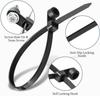 500/100pcs Nylon Cable Ties with Mounting Screw Hole Self Locking Loop Wraps Zipper Cables Tie Wire Fastening Straps Bundle Tool