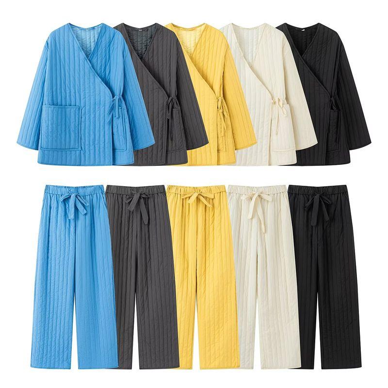 Kaslead New Women clothes Western Style Fashion Loose Robe Same Style for Men and Women Outer Wear Cotton-padded jacket Set