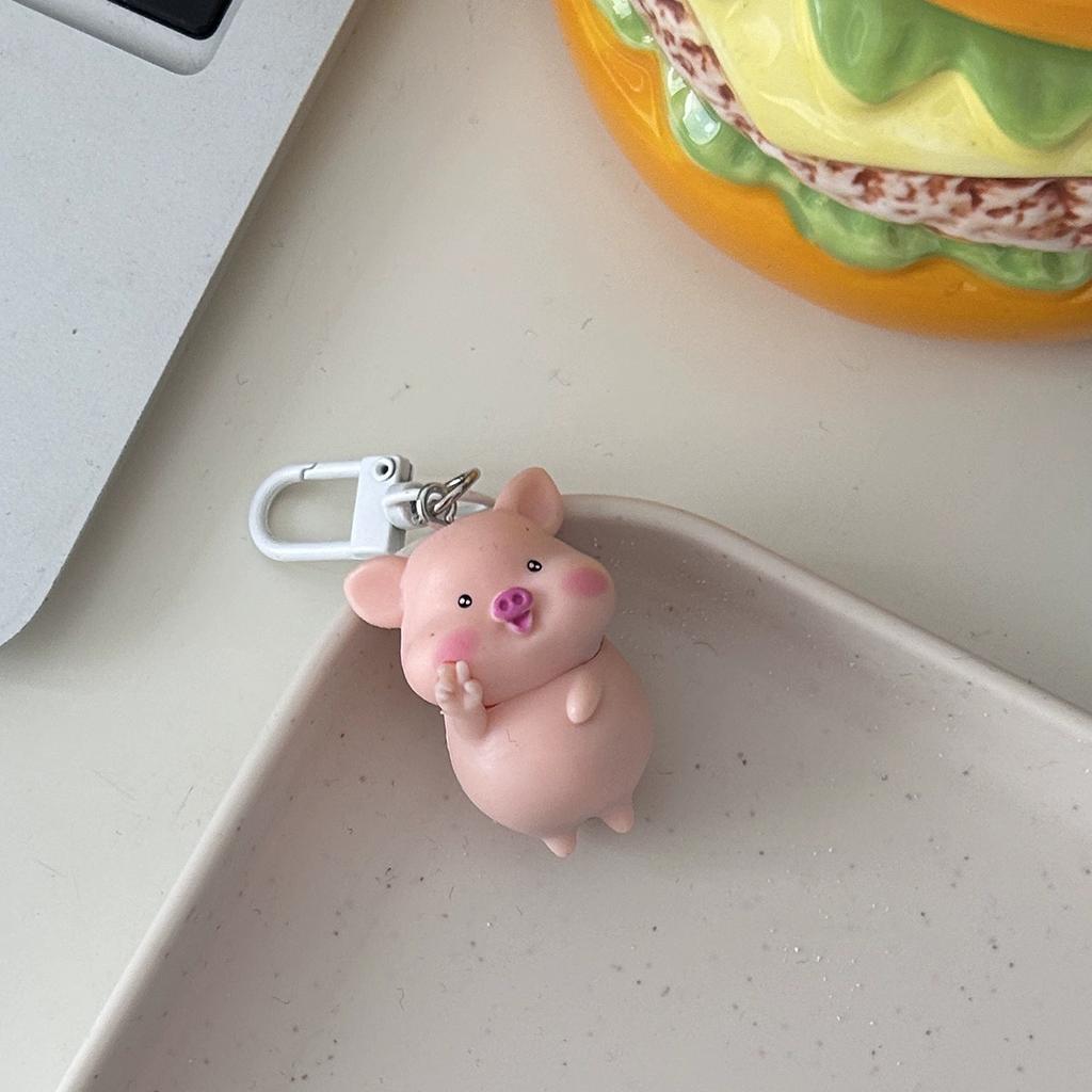 New 3D Piggy Keychain Cute Creative Cute Piggy Series Cartoon Animal Backpack Pendant Couple's Best Friend Gift Accessories