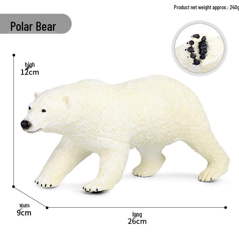 Polar Wildlife Animal Model Toy Set: Polar Bear & Penguin