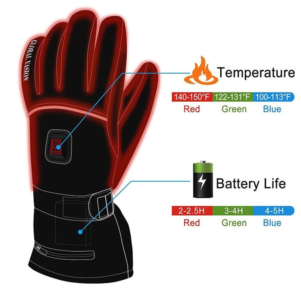 Hand Warmer Heated Gloves Waterproof Snowboard Ski Gloves Electric Thermal Gloves  Winter Outdoor
