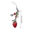 Bag Hanging Strawberry Keychain Pendant Sparkling Car Keyring Creative Beaded Phone Lanyard  Girls