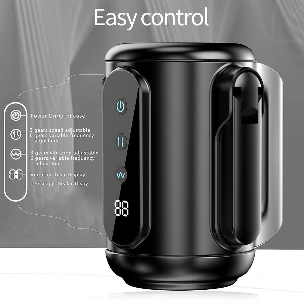 Automatic Male Masturbator for Men, Telescopic Vibration with Real Vagina Pocket Pussy, Penis Oral Toy for Adults 18+