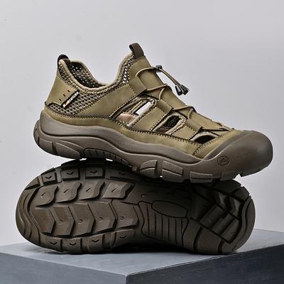 Ausgehöhlte Sommer Herren Sandalen Ultraleichte Herren Freizeitschuhe Outdoor Herren Besch Schuhe Antikollisions Zehenschutz Römische Schuhe Sneakers