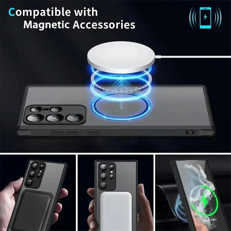 Μαγνητική Θήκη Για Samsung Galaxy S25 S24 S23 S21 S20 Ultra Plus FE Για Θήκες Magsafe Για Samsung S22 Note 20 Ultra 10 Plus Κάλυμμα
