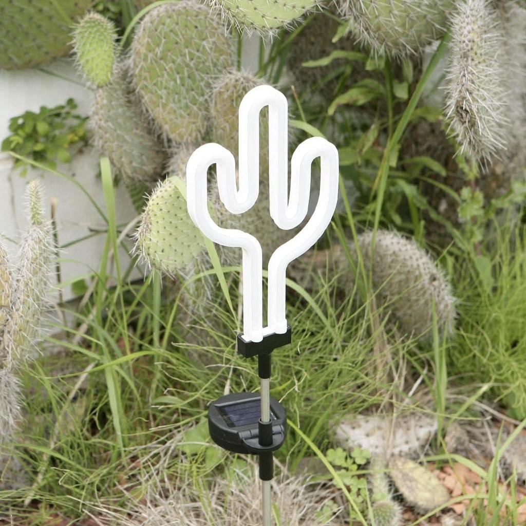 Dulton Solar Neon Light Cactus Easygoing and Lively Neon Sign Garden Exterior Lighting Height 745mm Width 142mm Depth 12mm NB-0543CT