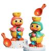 Cute Duck Bathtub Toys For Toddlers 1-4 Years Old With Rotating Water Wheels Bathroom Power Suction Water Kids Shower Bath