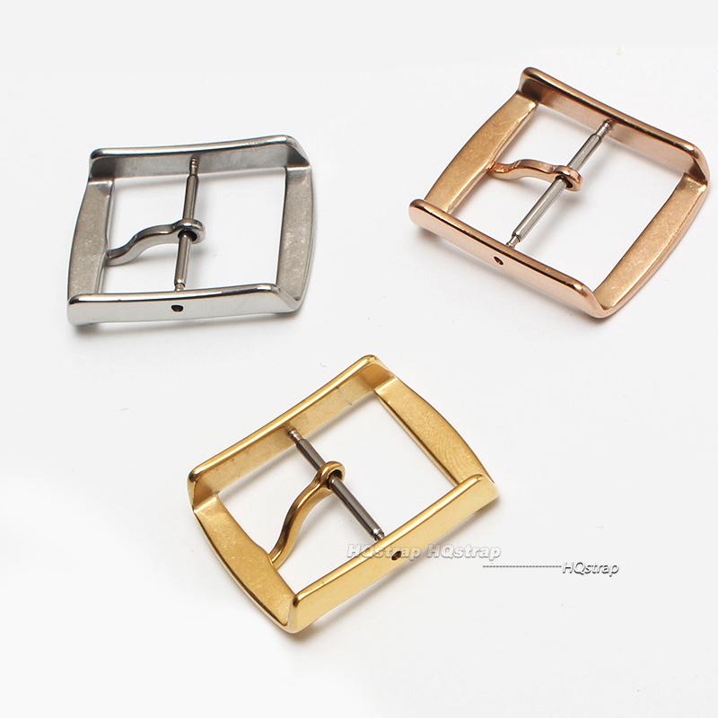 Watch Band Metal Buckle 16mm 18mm 20mm 22mm 24mm Strap Solid Square Button Stainless Steel Clasp Accessories Universal Pin Clasp