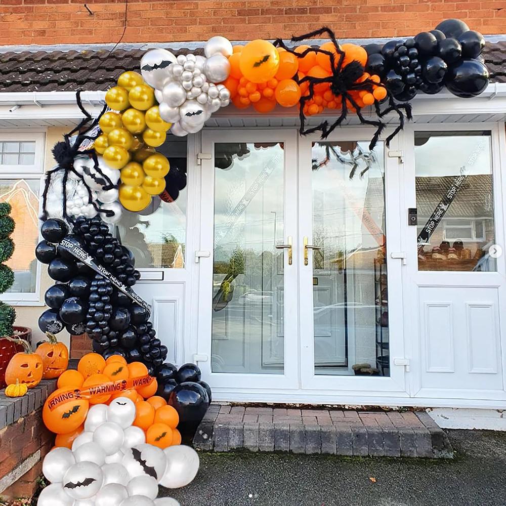 Black Orange Balloons Garland Hallonween White Metal Gold Balloon Arch Kit Baby Shower Birthday Party Wedding Decoration Globos