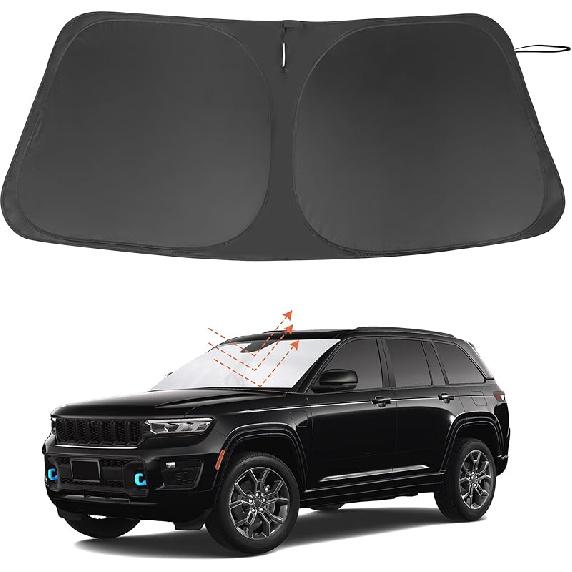 TINGLU Sun Shade For Tesla Model X Tesla X 2016-2024 2025 Accessories Windshield Sun Shade Window Shade UV Rays Protection Sun Visor Cover With