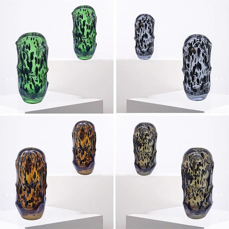 Glass Vase Irregular Wave Point Colorful Transparent Hydroponics Terrarium Flowerpot Flower Vase Room Decoration Accessories